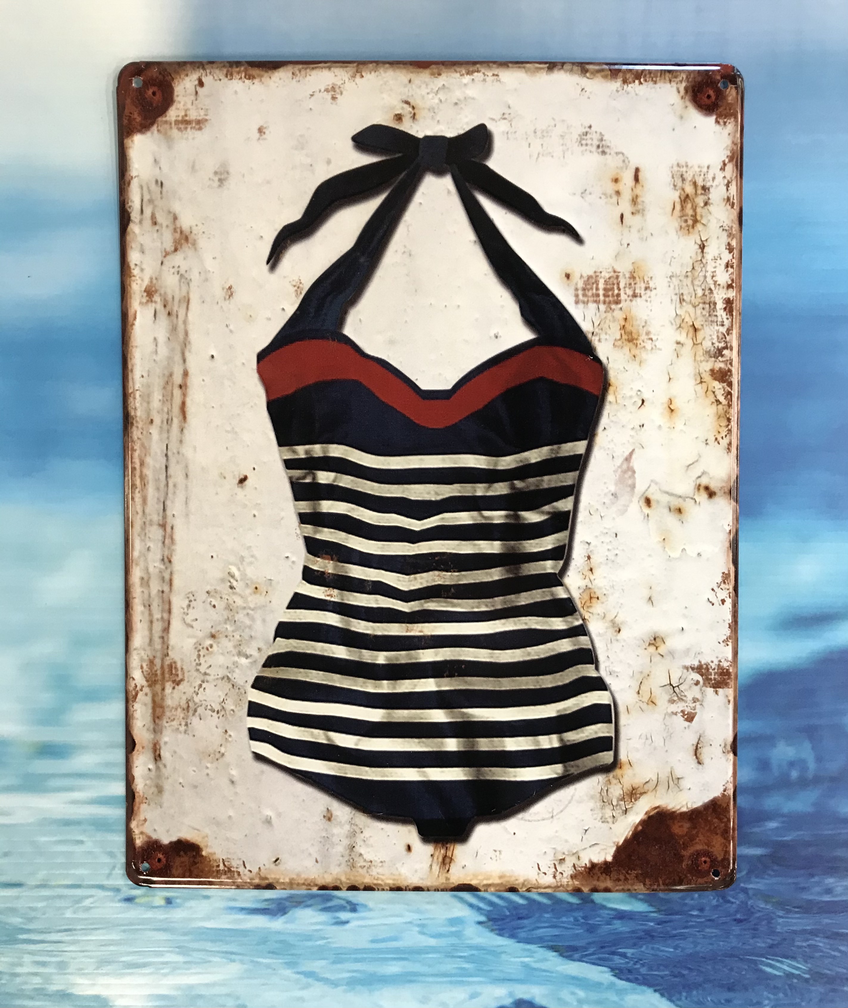 SWIMSUIT VINTAGE METAL SIGN